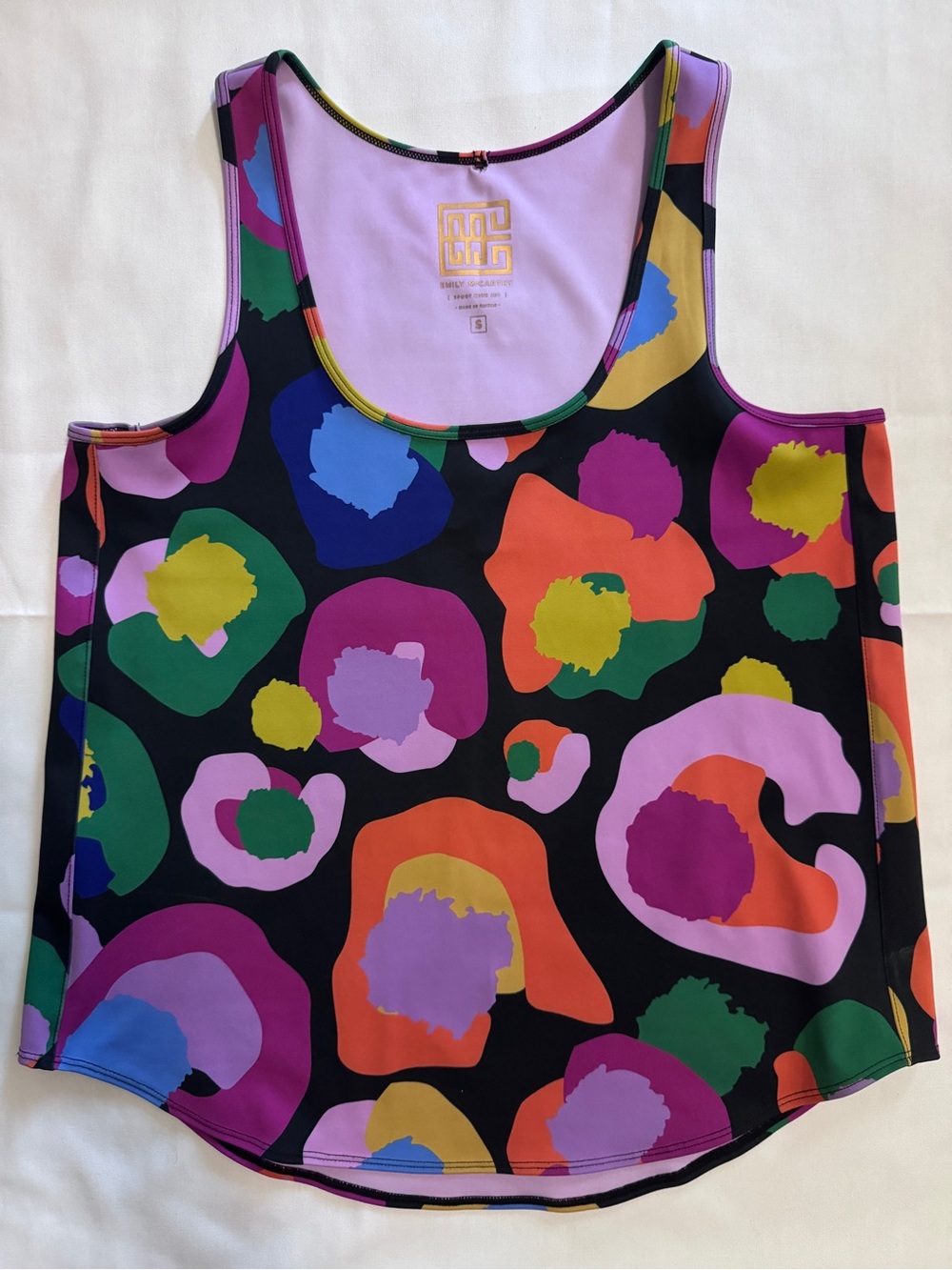 Emily McCarthy Athletic Boxy Tank in Multicolor Pop Cheetah Print Small EUC